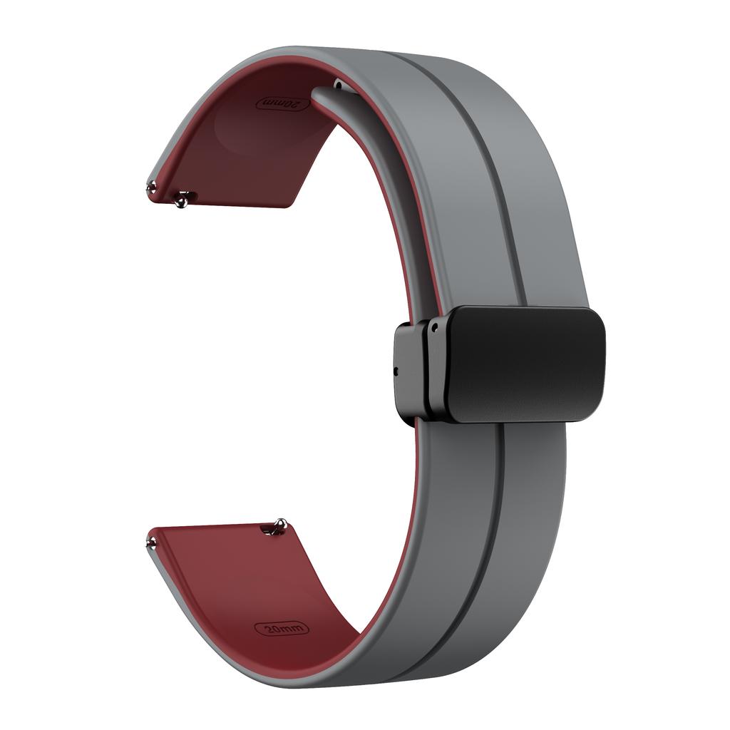 Zweifarbige weiche Silikon-Uhrenarmbänder für Amazfit Cheetah (Quadrat) Magnetischer Schnallenriemen für Amazfit GTR Mini/GTS 2 3 4/Bip 3 Pro