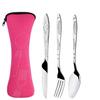 Picnic Set Tableware Washable with Zipper Travel Cutlery Kit Case Portable Pouch for Dinner Household Tool Travel Camping Spoon