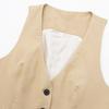 Yousheng Débardeur pour femmes Col V Boutonnage simple Sans manches Manteau Gilet décontracté avec poches Veste gilet habillée pour femmes