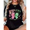 European Size Women'S "Wicked Witch" Graphic T-Shirt - Short Sleeve, Crew Neck, Casual Top with Festive Holiday Design, Allseason Top