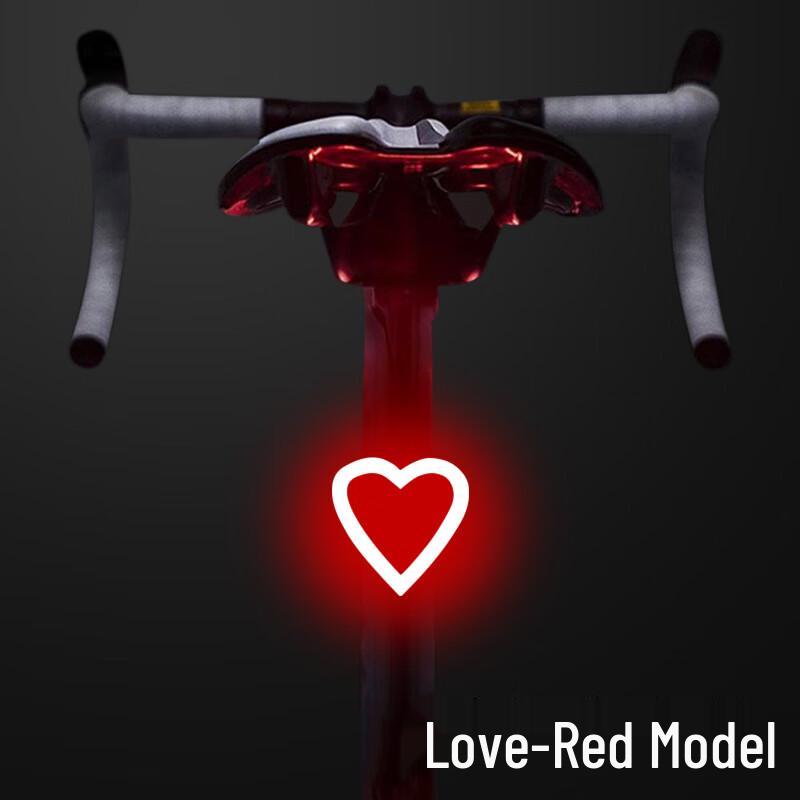Heart-Shaped USB Rechargeable Bicycle Taillight (2-Pack)