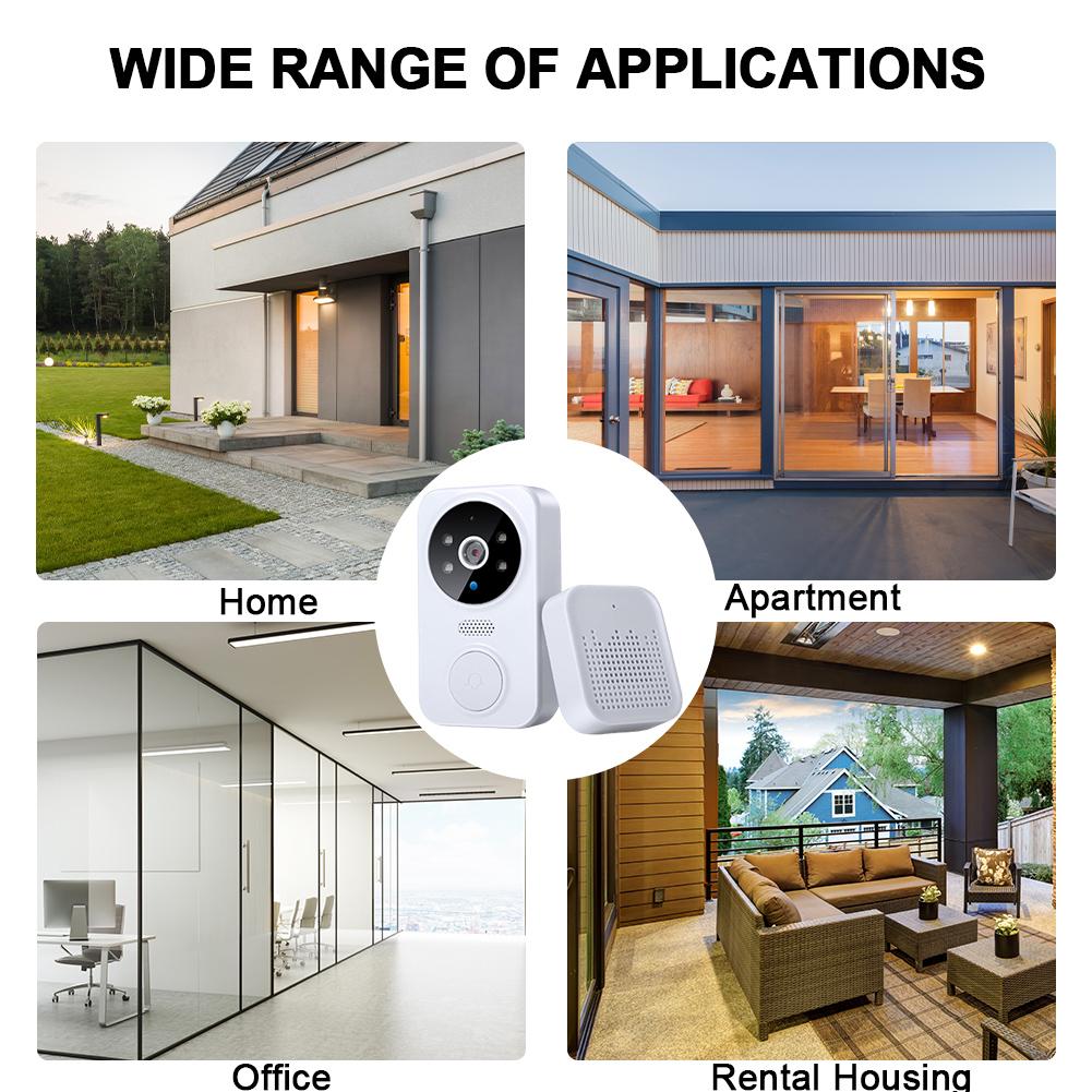 WiFi Smart Video Doorbell Camera 2-Way Night Vision Wireless Visual Intercom Doorbell Intelligent Doorbell Indoor Outdoor Survei