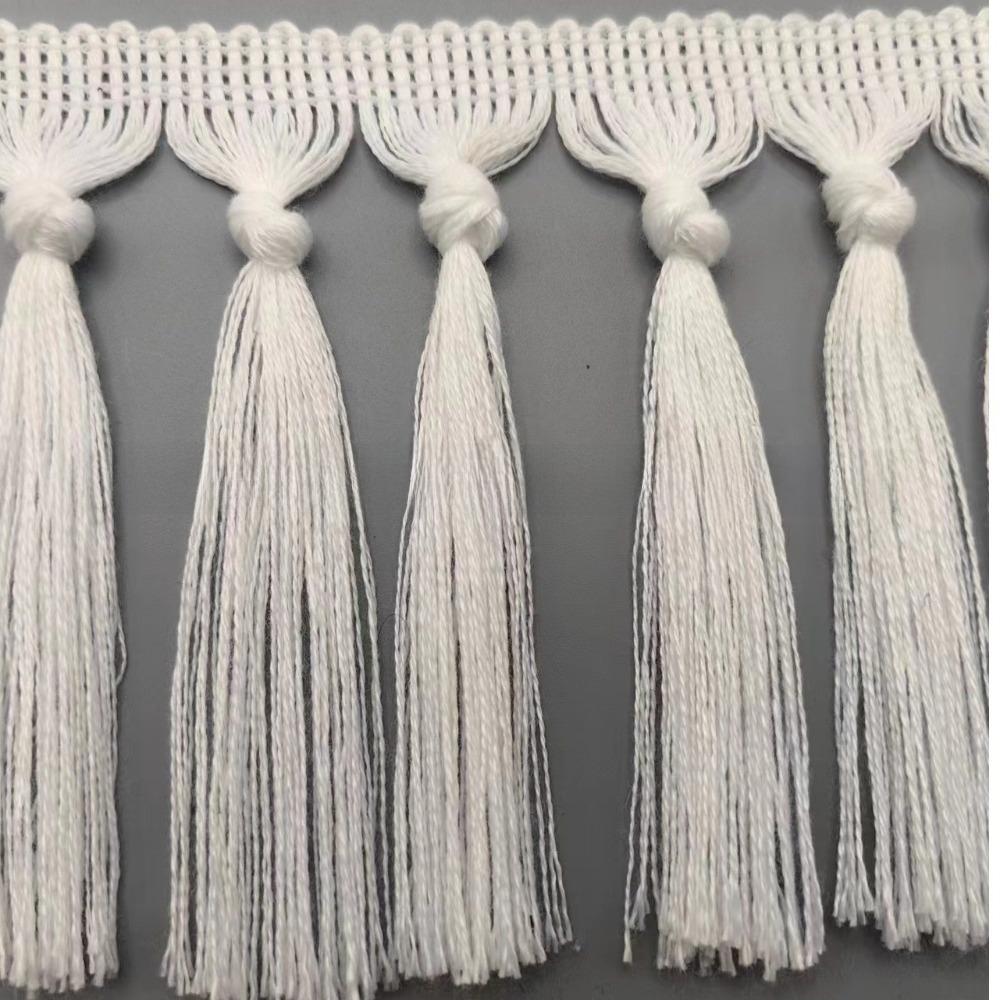 1Yard 11cm Wide Tassel Trim Ribbon Boho Style Macrame Tassel Ribbon For Home Textile
