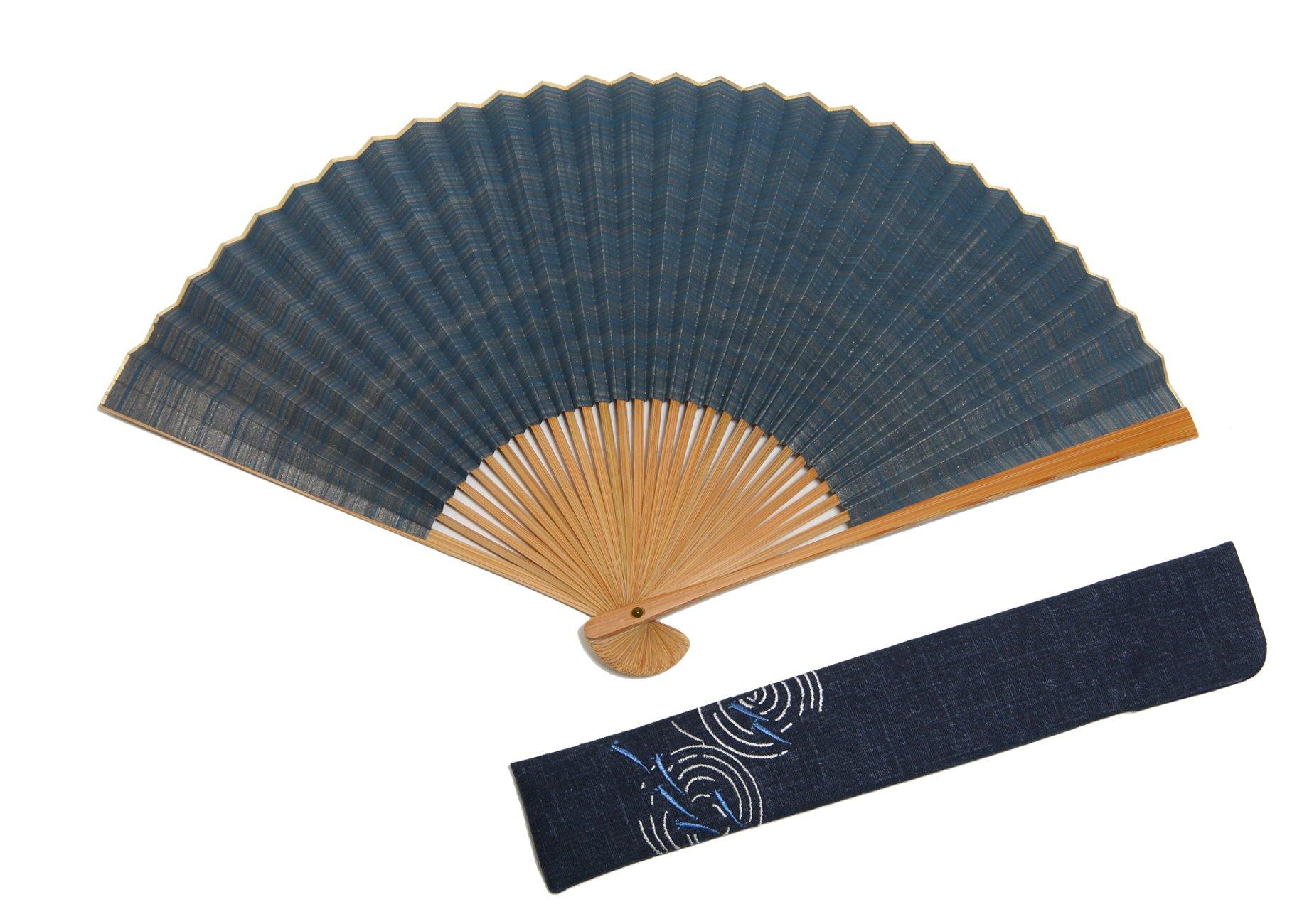 

Kyoto handmade by Kyoto fan bag wooden Kasumi navy blue [Hasegawa] fan, Kasumi, craftsmen, included, box,