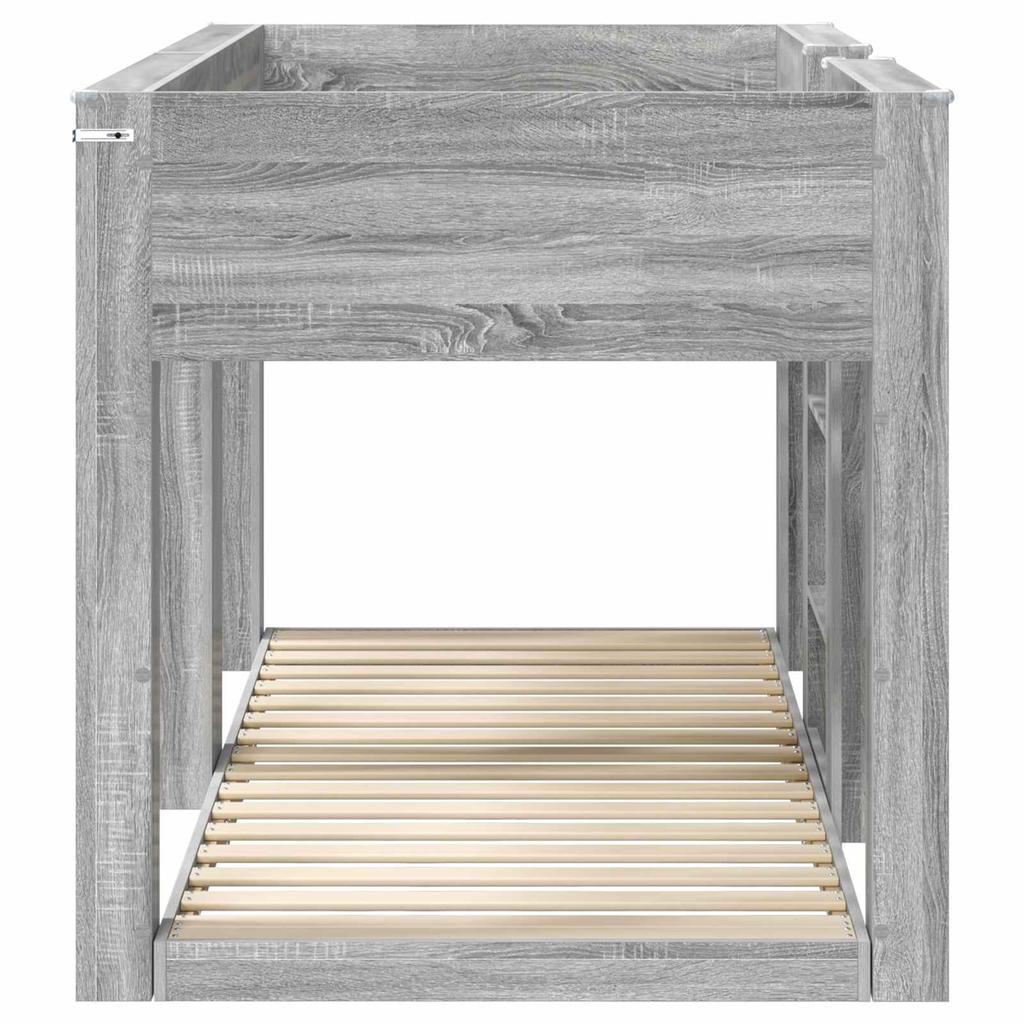 Bunk Bed for Kids Grey Sonoma 75 x 190 cm Particleboard
