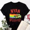 Cute Kawaii Anime Gamer Nyan Zombie Cat Cosplay Men Women Short Sleeves T-shirt Pixel Art Gamer Harajuku Retro Men Women Top Tee