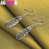 925 Sterling Silver Retro Geometric Drop Earring Jewelry