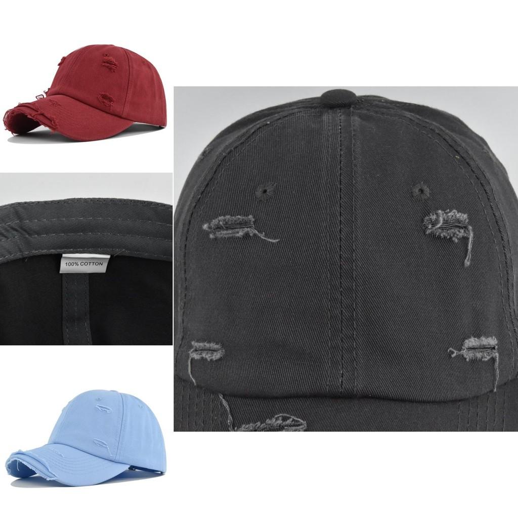 Vintage Washed Distressed Baseball Cap Adjustable Sun Hat For Couples Cl751-1 Black