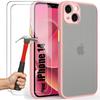 Protective Case for iPhone 14 - E.F.CONNECTION - Silicone + PC - Shockproof - Pink - Matte