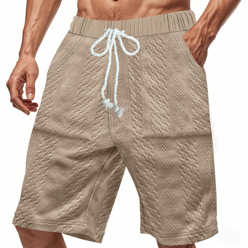 Men's Knitted Jacquard Shorts Men's Summer Trend High Street Casual Loose Men's Shorts