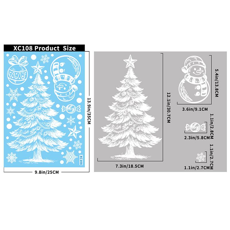 

Рождественские наклейки Зимняя снежинка Лось Статические наклейки Принадлежности для рождественской вечеринки Подвеска Подарочная коробка Наклейки на окна A3