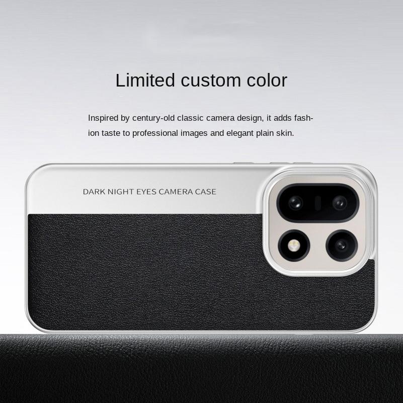 Plain Leather Classic Color-blocked Lens Heightened Case For OnePlus 15 13s 13T One Plus 13 Slim All-inclusive Cover
