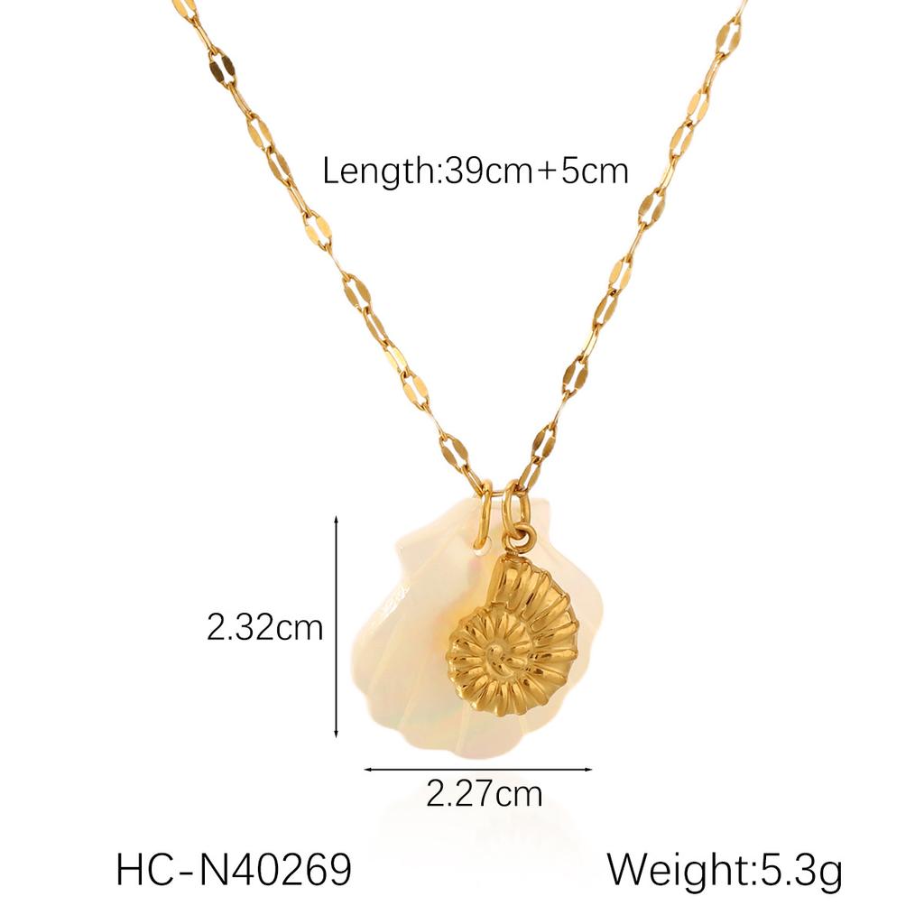 Ocean Seahorse Shell Pendant Necklace Minimalist Collarbone Chain Jewelry