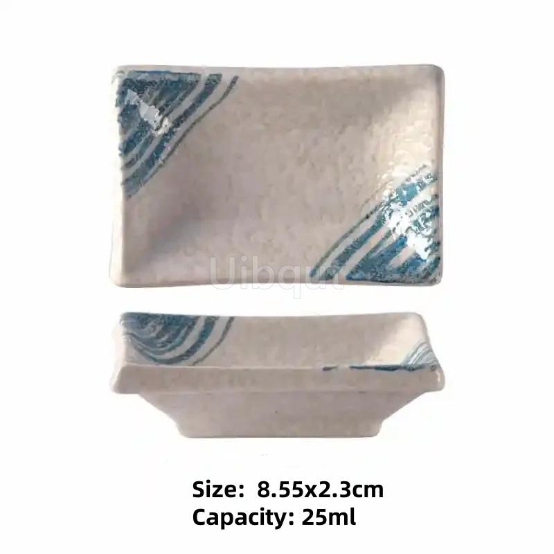 ceramic small square sauce dish Japanese style sushi dish flavoring sushi mustard plate soy sauce cherry blossom Pepper tray