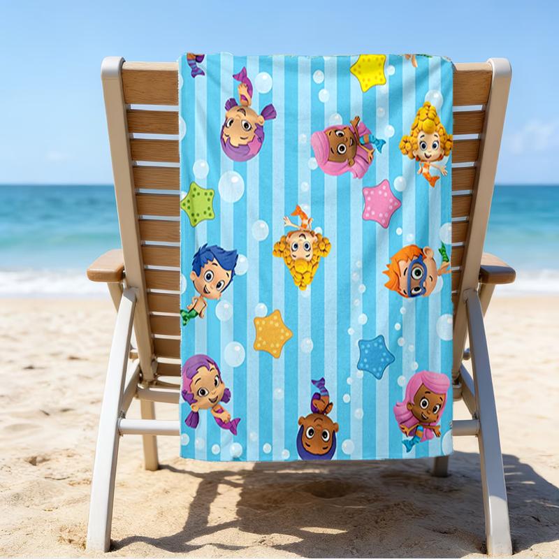 Asciugamano da Spiaggia Ultra Morbido a Tema Bubble Guppies, Ideale per Piscina - Campeggio, Immersioni - Essenziale Perfetto da Viaggio, Asciugamano da Spiaggia Vivace.