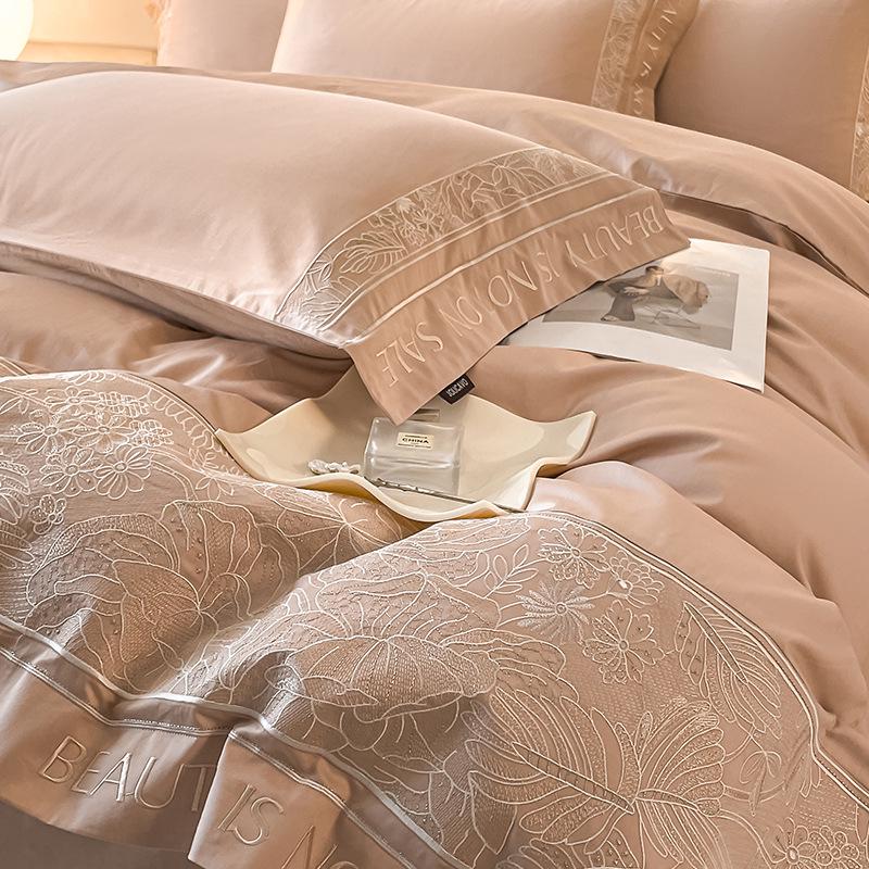 Premium Mother & Baby Four-Piece Set: Grade A Xinjiang Long-Staple Cotton Duvet Cover with High-End Embroidery