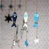 1 Pcs Marine Style DIY Home Decorative Wooden Small Fish Seahorse String Wall Hangings Starfish Dolphin Pendant Random Color