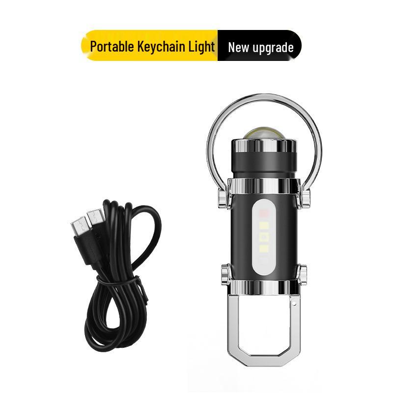 Compact Waist-Hanging Keychain Flashlight: Multifunctional, Rechargeable, Waterproof for Everyday and Outdoor Use