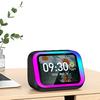 Smart Speaker Voice Assistant Portable BT Speaker Alarm Clock with RGB Lights for Home