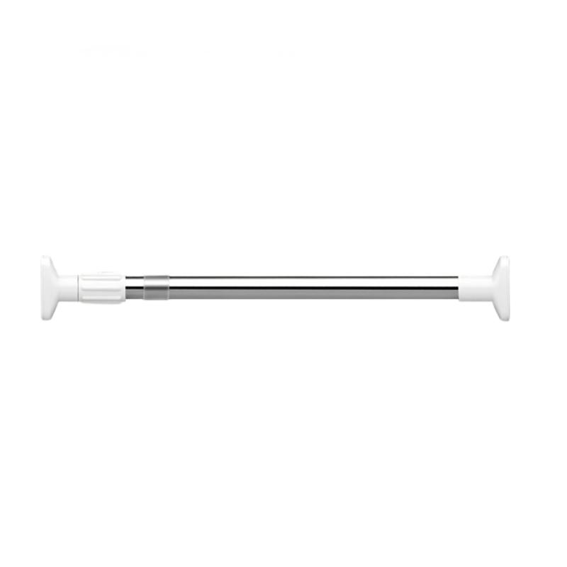 1pc Stainless Steel Telescopic Drying Pole, No-Drill, Adjustable for Clothes, Shower Curtain, Expandable, Black & White Design