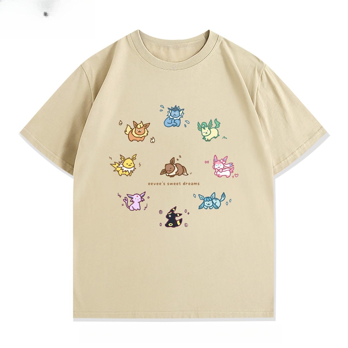 

Poteemiel Pokémon Cartoon Ibrahimovic Moon Sun Anime Short Sleeve TShirt Unisexs Womens Clothes Casual Short Sleeve Half Sleeve S