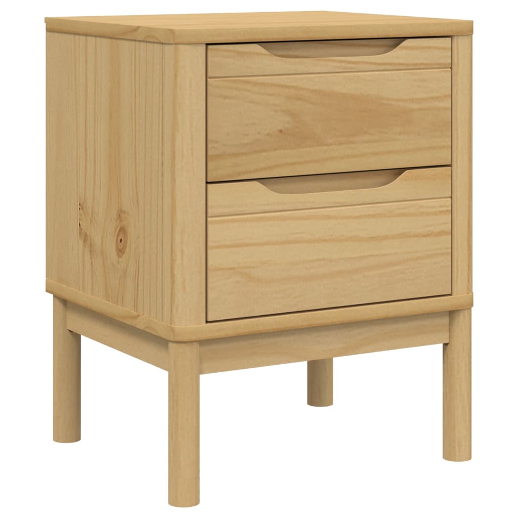 Nightstand Wax Brown 45 x 39 x 57 cm Solid Pine Wood