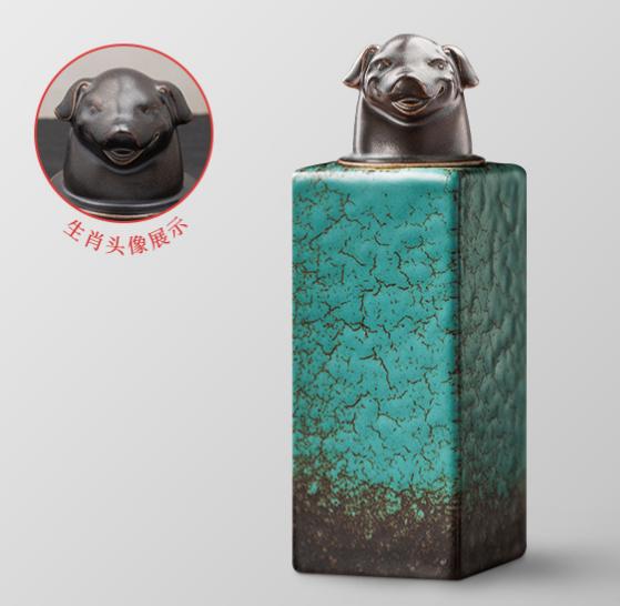 

Керамическая банка для хранения чая с китайским зодиаком, герметичная банка, герметичная коробка для чая, контейнер для чая, органайзер для чая, банка для конфет, коробка для хранения small 4.7x14.7cm