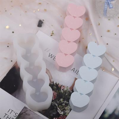 INS 3D Five-linked Love Pillar Candle Silicone Mold Creative Baking Chocolate Korean Aromatherapy Mold
