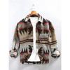 Men's Vintage Floral Thick Flannel Long Sleeve Shirt Jacket