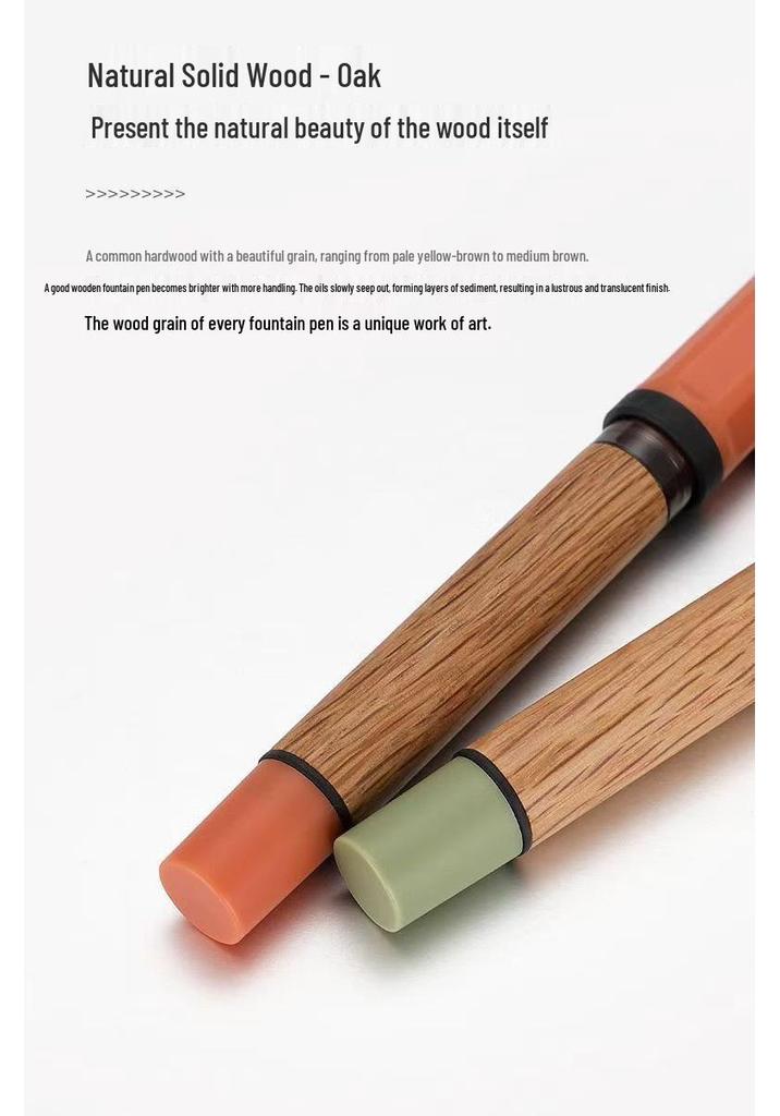 Oak Wooden Handle Fountain Pen - New Model for Third Grade Students: Calligraphy Practice and Correct Posture