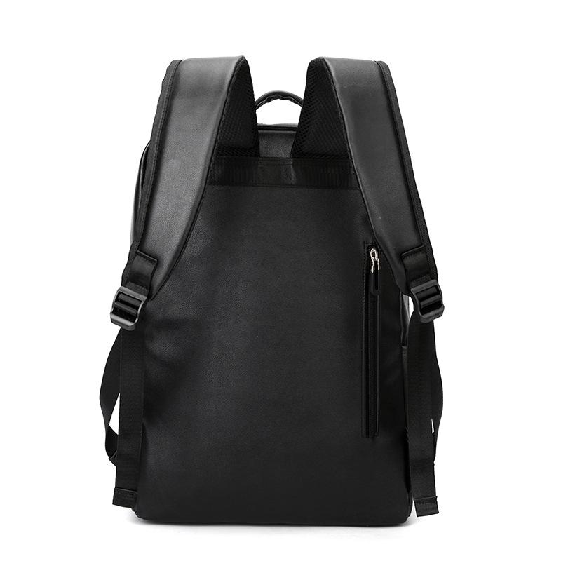 Men's Backpack Simple and Fashionable Travel Backpack Business Computer Bag Pu Texture Trendy Paired with Casual Backpack