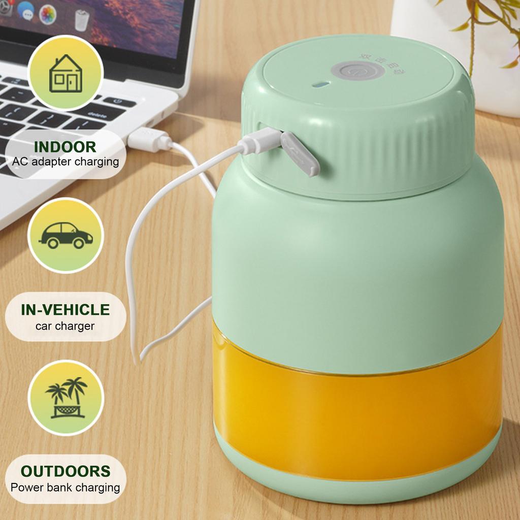 Tragbarer Entsafter, 16,9 fl oz Kabelloser Mixbecher, Wiederaufladbarer USB-Entsafter für & Smoothies, Mit abnehmbarem Deckel für einfache Verwendung & Reise