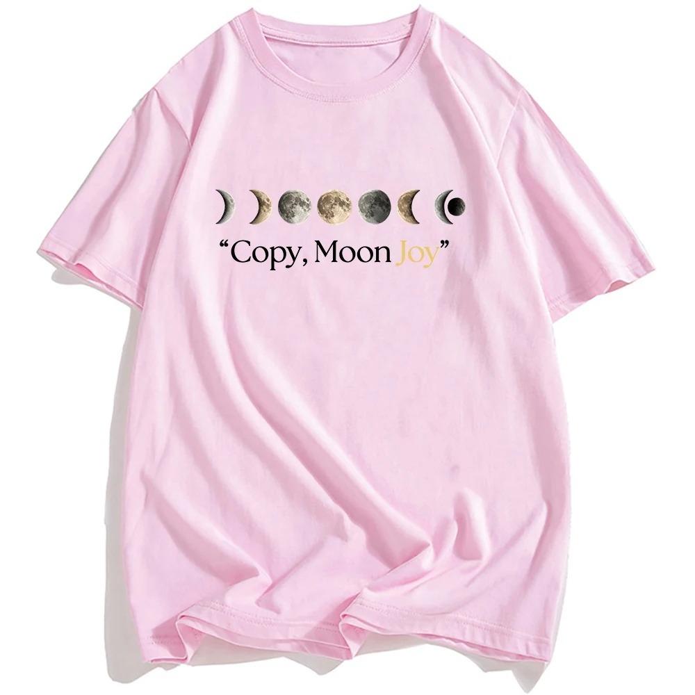 Short Sleeve Cotton Loose Tshirts Unisex Streetwear Copy Moon Joy Tshirt Design Graphic Printing Clothing Casual Summer Tees