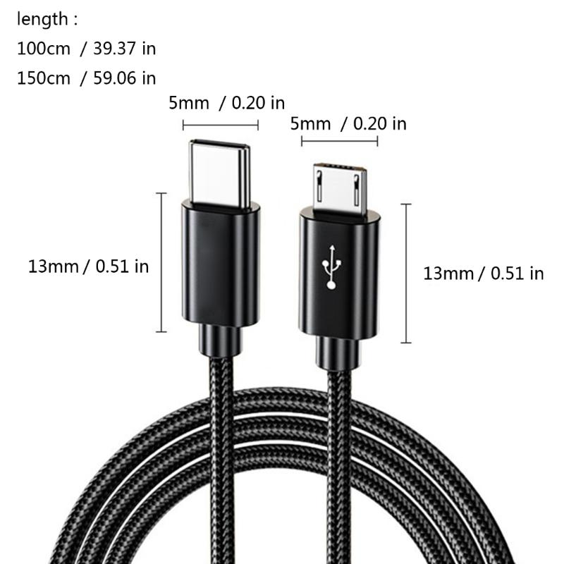 Metal USB C To Microed USB Connection Cable Supports Charging And File Transfer For Multiple Devices