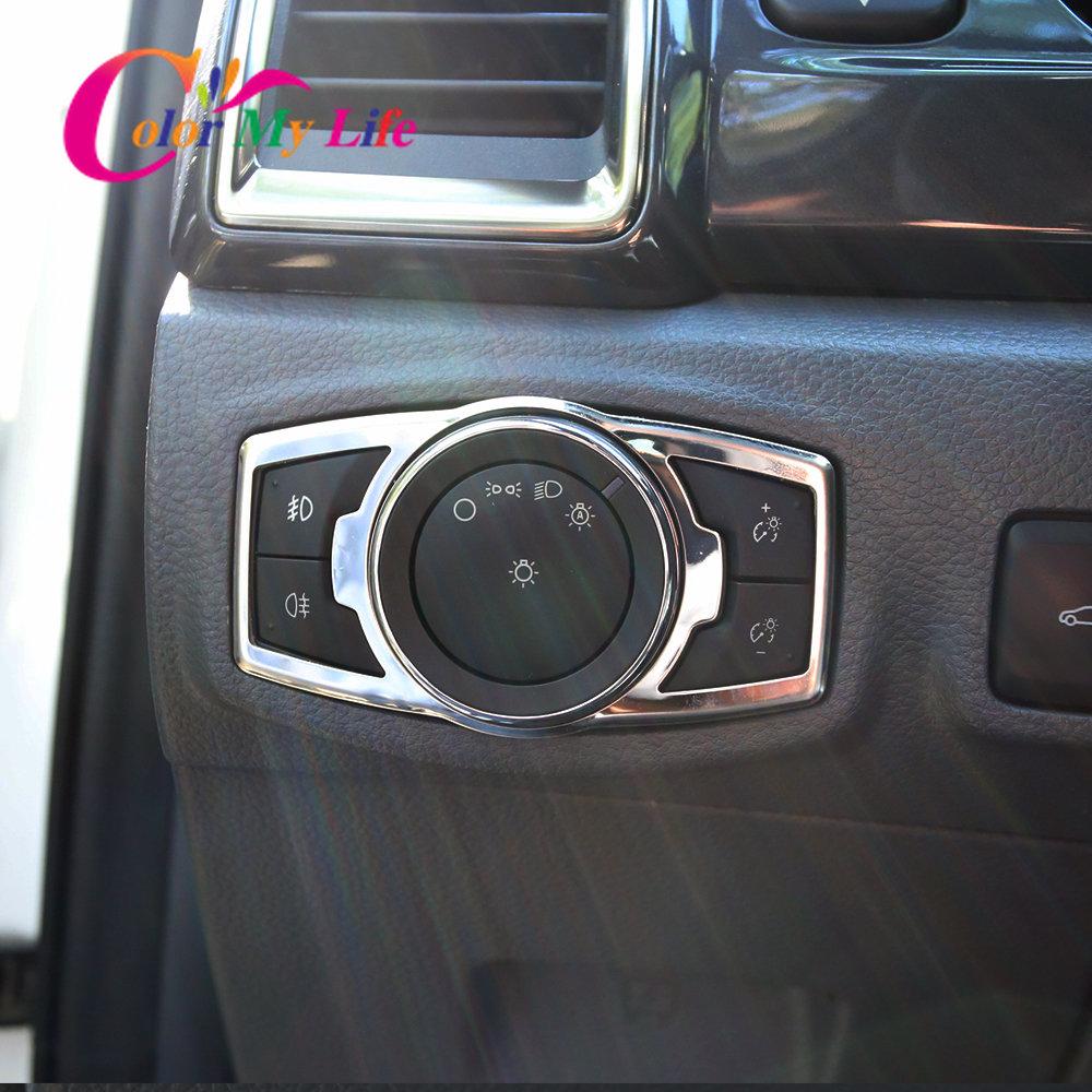 For Ford Fusion Mondeo 2014 2015 2016 2017 2018 Stainless Steel Fog Head Light Lamp Adjust Switch Button Panel Cover