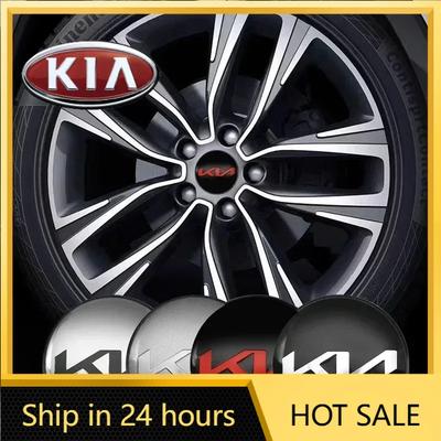 2026 Hot Car Sticker 4Pcs 56mm Car Wheel Center Hub Cap Badge Sticker Auto Styling For KIA EV6 Sorento Niro Stinger Ceed Carniva