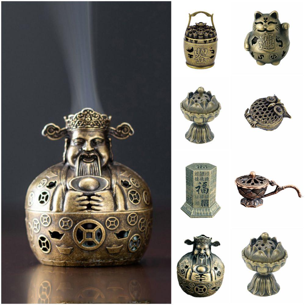 New Chinese Style Incense Burner Zinc Alloy Good Symbolism Indoor Aromatherapy Accessories Lotus Lucky Cat Incense Burning