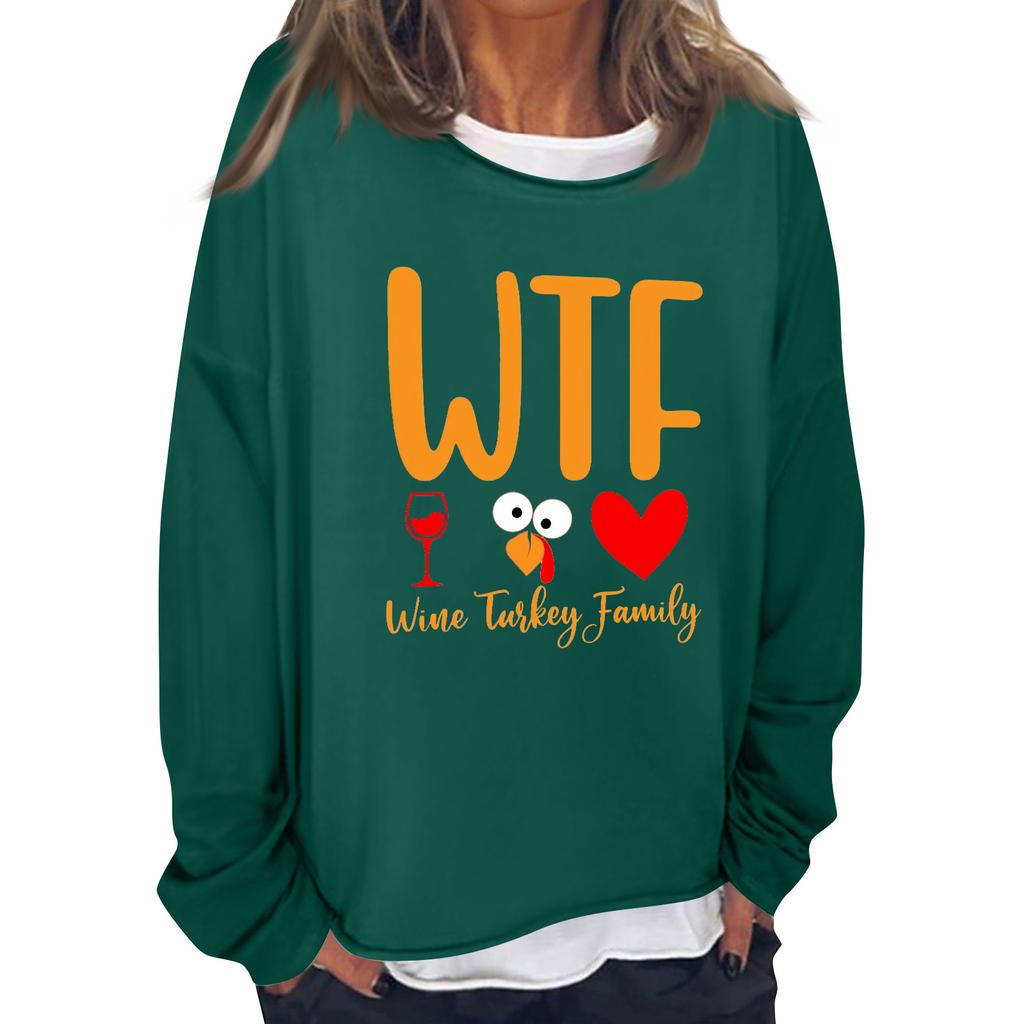 Women's Casual Fashion Printed Long Sleeve O-Neck Sweatshirt Layer Pullover Top