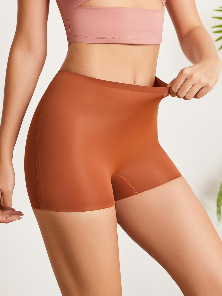 1pc High Waist Seamless Boxer Briefs For Women Boyshorts Soft Safety Panties Under the Skirts Underwear Anti-lighting No Rolling Shorts Lingerie