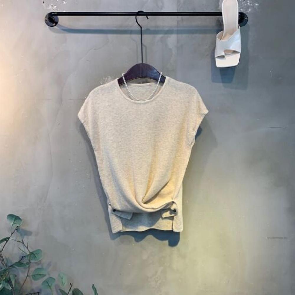C S In The Room Shori twiSted Button Cap Sleeve Knit 5 ColorS