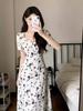 2026 Summer Slimming Floral Square Neck Dress with Irregular Slit for Women