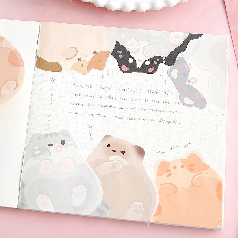 30sheet 1pcs NOTE FOR Memo Pad Flat Kitten Series Korean Cute Cute Pet Cat Students Leave N Comments Cute Decoration