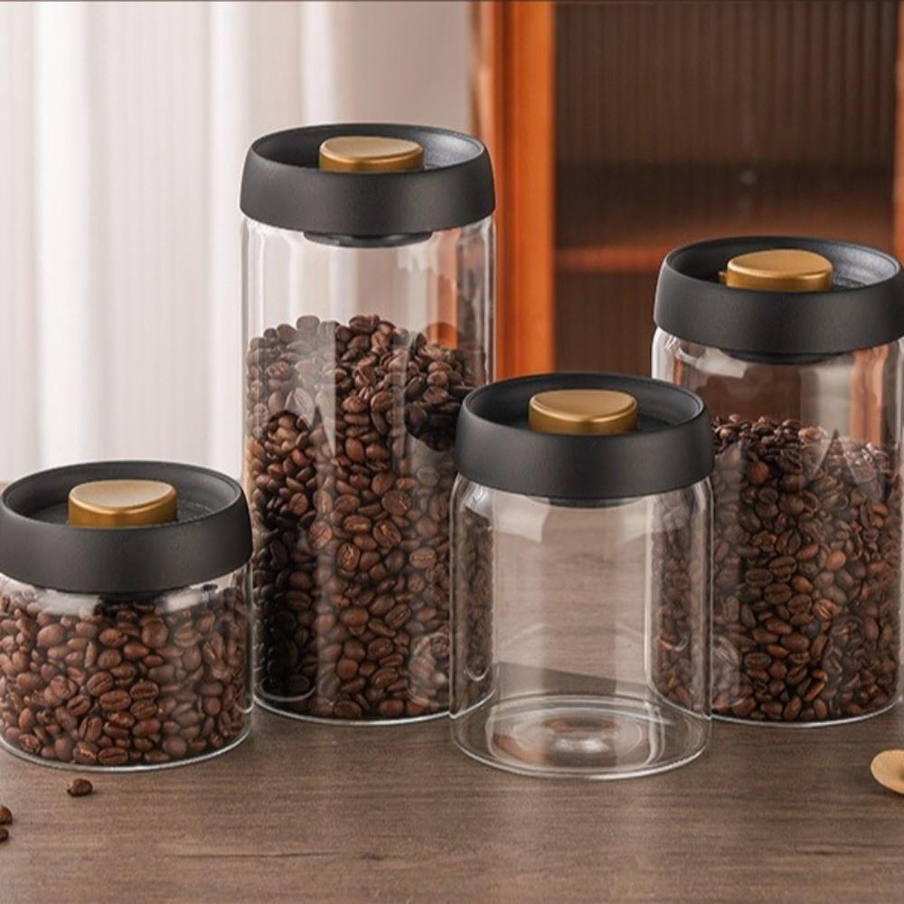 Airtight Lid Coffee Bean Storage Jar Freshness Preservation Jar for Fresh Storage