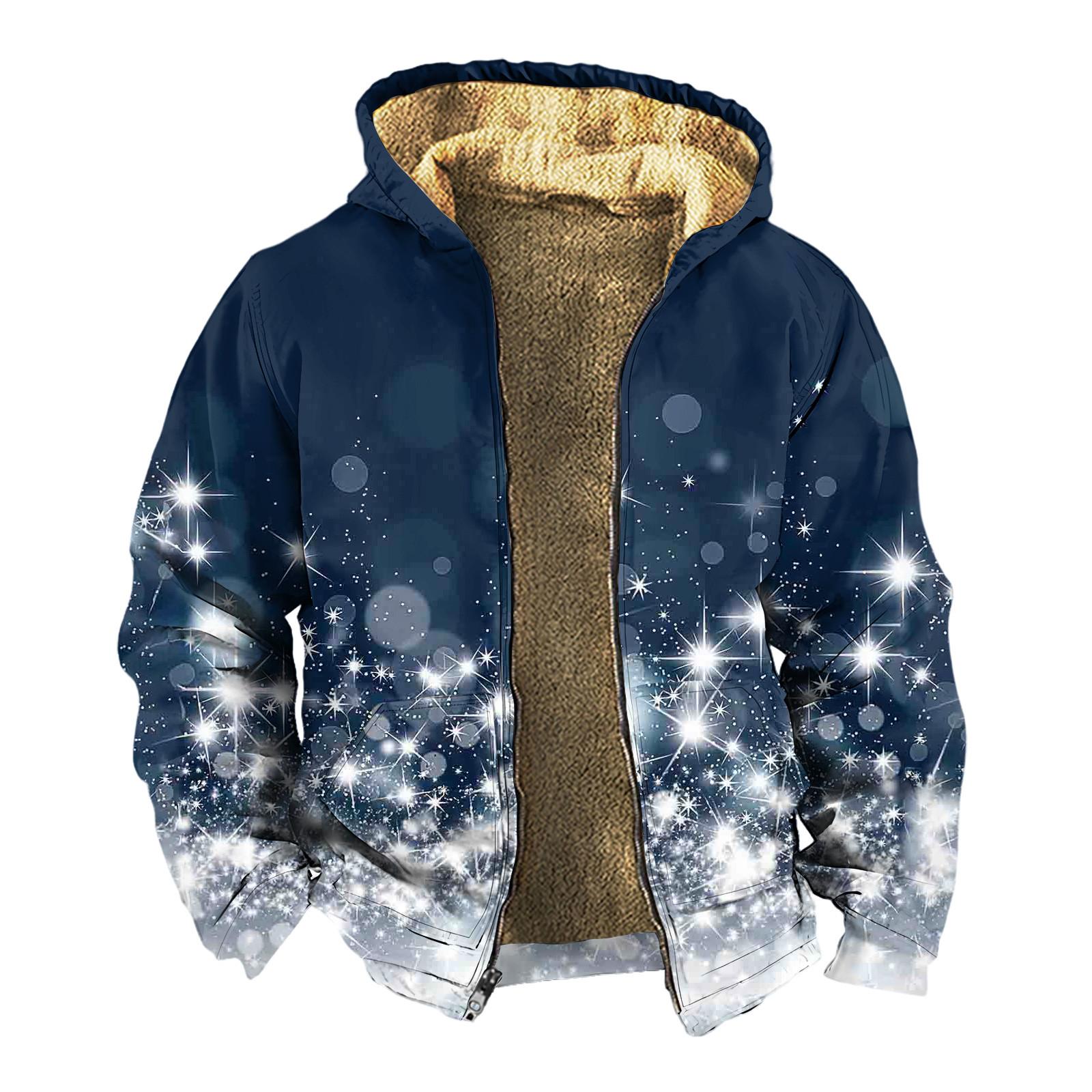 Мужская зимняя флисовая толстовка с капюшоном на молнии с накладным карманом повседневная куртка L темно-синий 4289₽