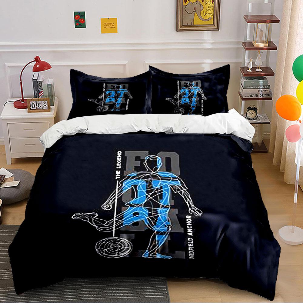 The Legend Football Design Bedding Duvet Cover Set Duvet Cover Pillowcases (1*Duvet Cover 2*Pillowcases, Without Duvet Insert)