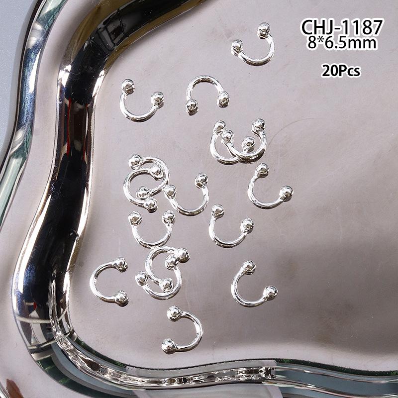 20 Stück Design Punk Stil Nagelteile Legierung Nieten Gold Silber Kurve Pfeil Niete Dekoration Nägel Kunst Zubehör Nagelanhänger