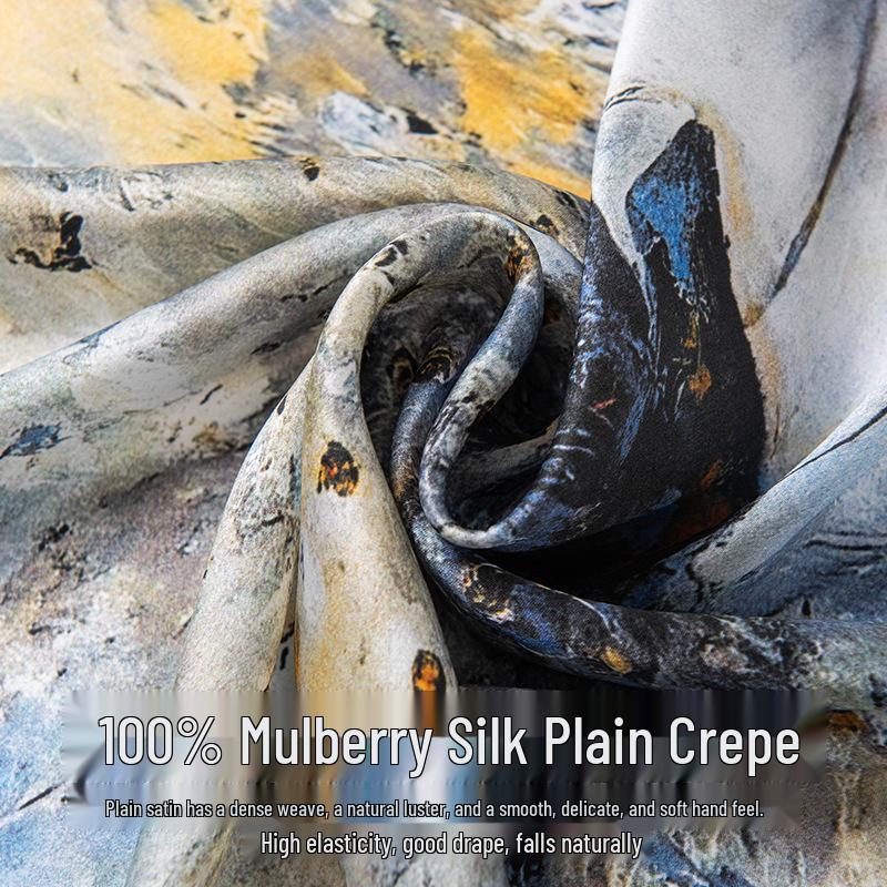 Ballet Girl Print Mulberry Silk Scarf – Elegant Autumn Square Neck Scarf for Women