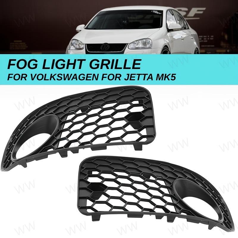 2pcs Black Honeycomb Hex Mesh Fog Light Grilles for VW Jetta MK5 GTI GLI 2006-2009 - Durable ABS Plastic, Front Vent Opening