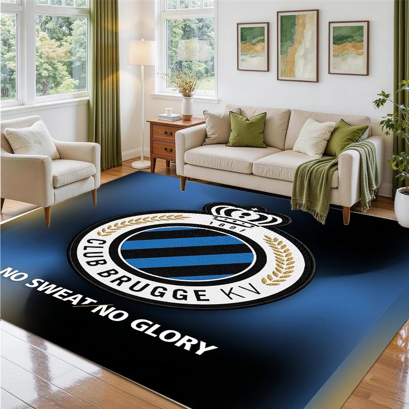 Club Brugge FC Design Crystal Velvet Rug Soft Decorative Mat for Bedroom Entrance
