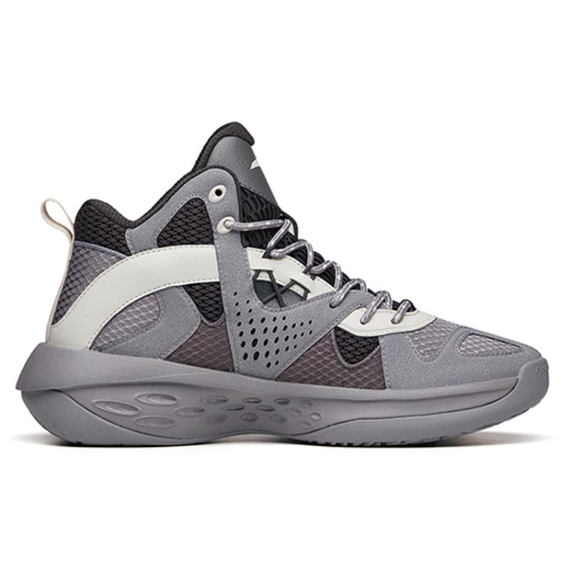 Anta Wind Tunnel 2 Durable Breathable High-Top Basketball Shoes Men's Gray Sneakers 112211620S-2